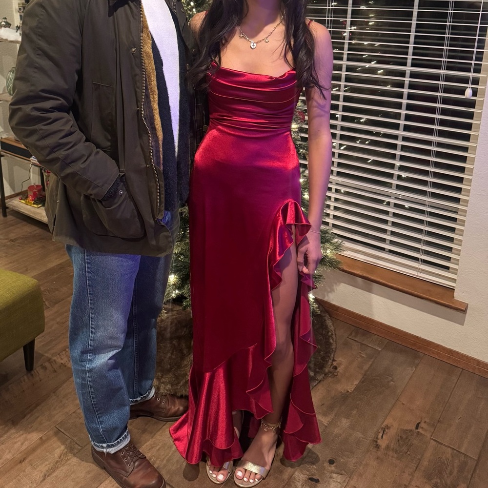 Lucy in the Sky Satin Ruffle Dress